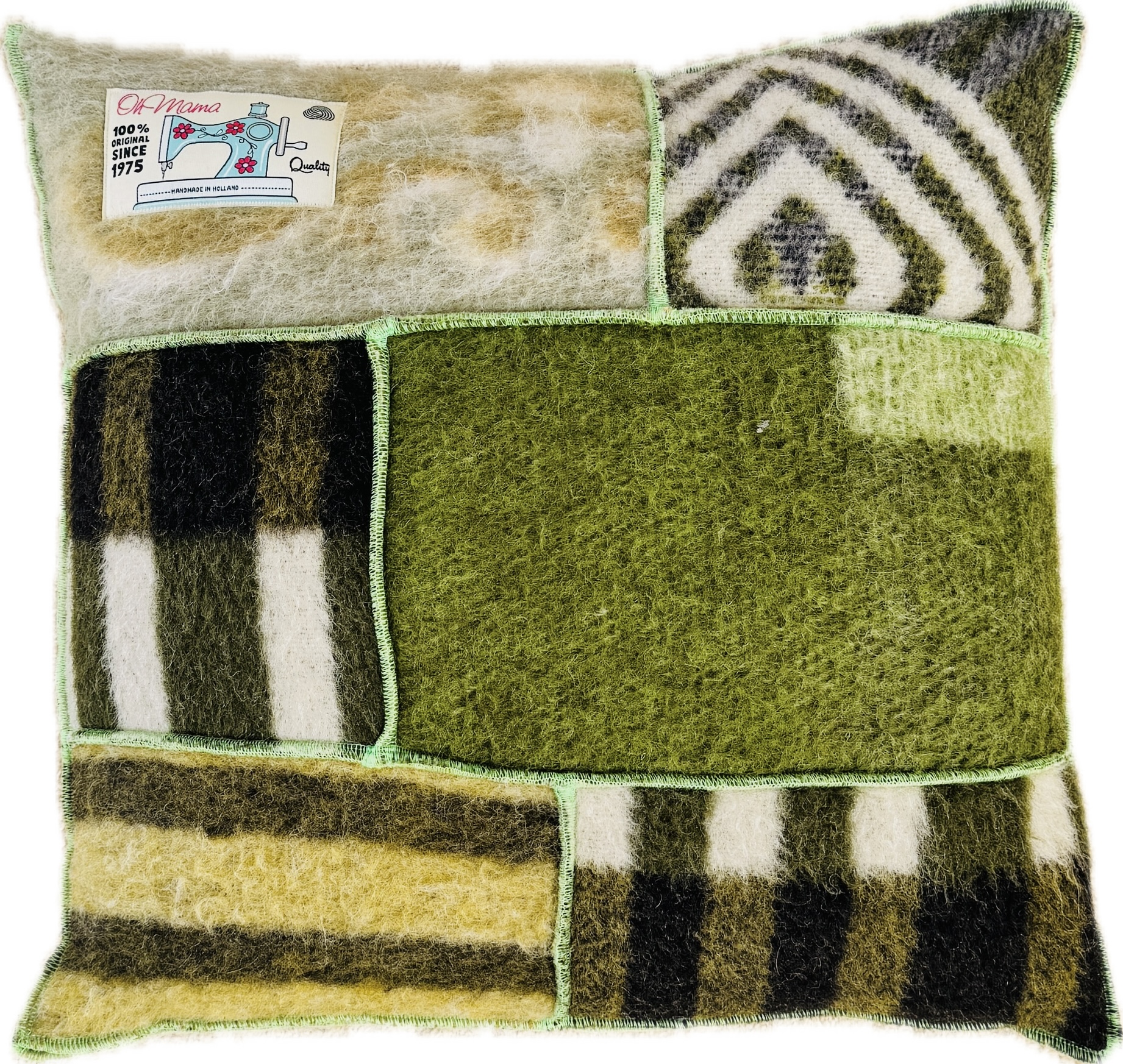 handgemaakt wollen kussen 50x50cm gerecyclede wol