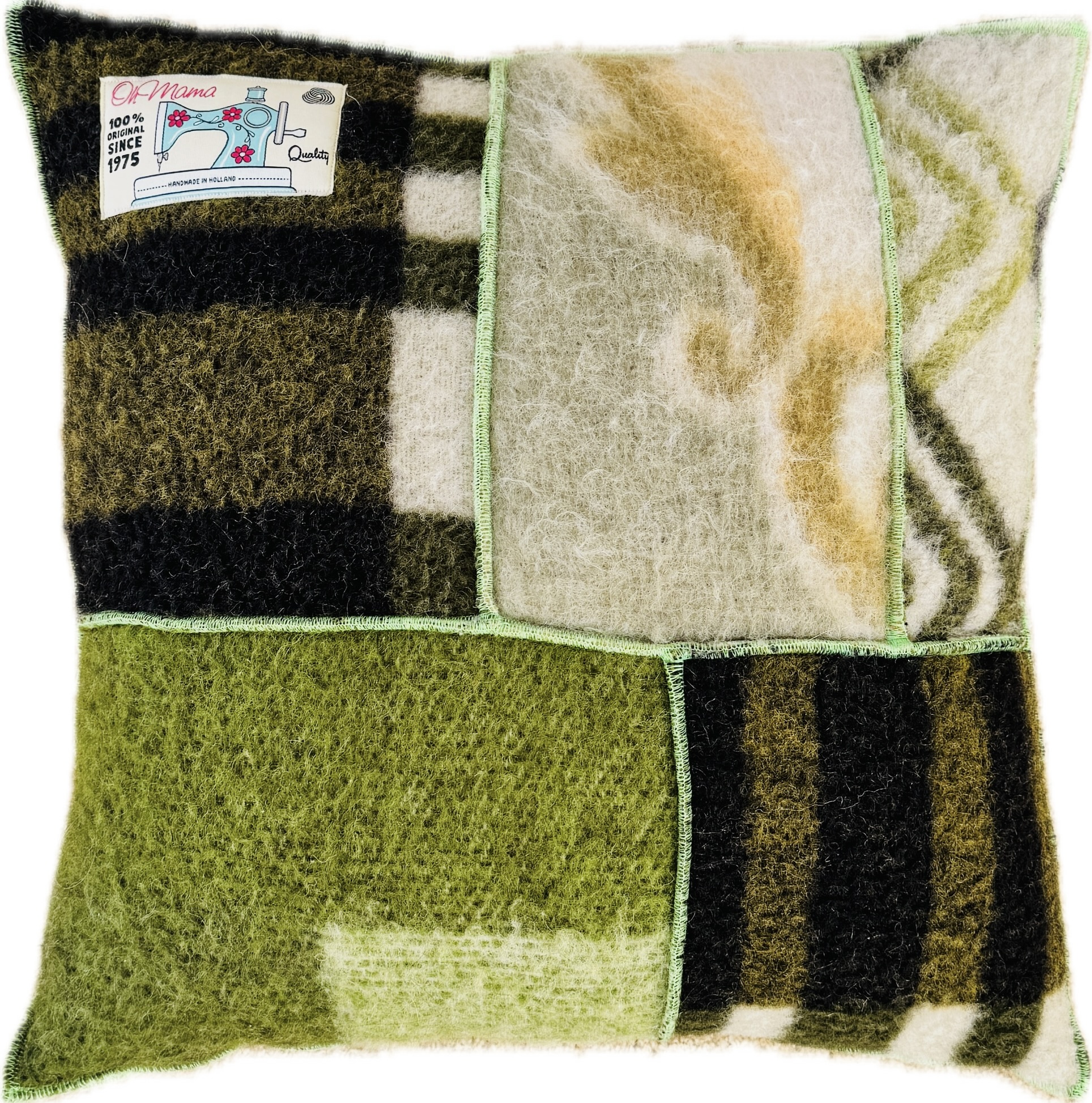 handgemaakt wollen kussen 50x50cm gerecyclede wol