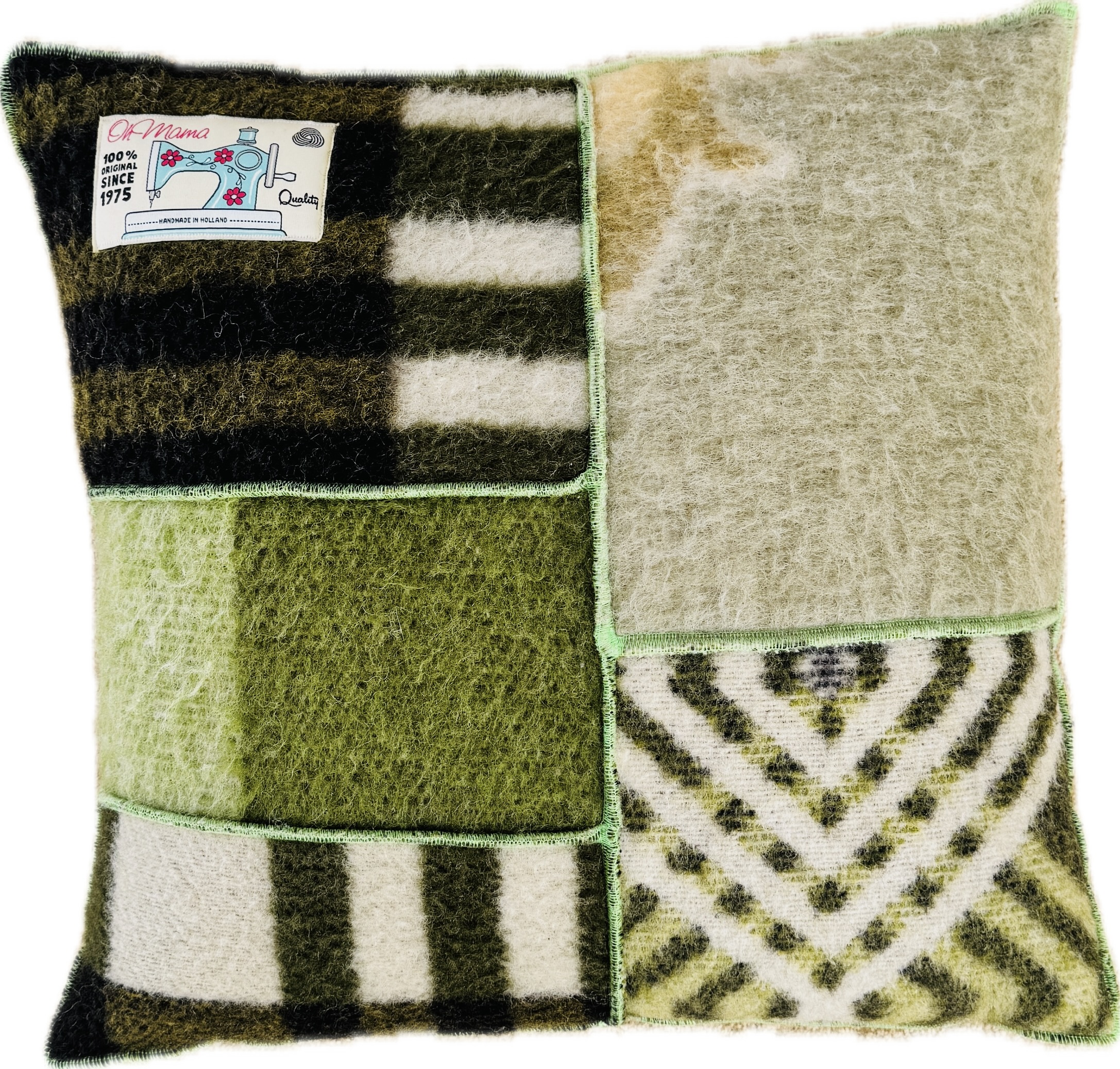 handgemaakt wollen kussen 50x50cm gerecyclede wol