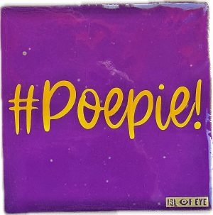 keramieken tegeltje met tekst Isl of Eye