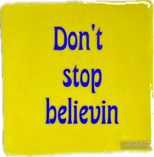 keramieken tegeltje met tekst Isl of Eye