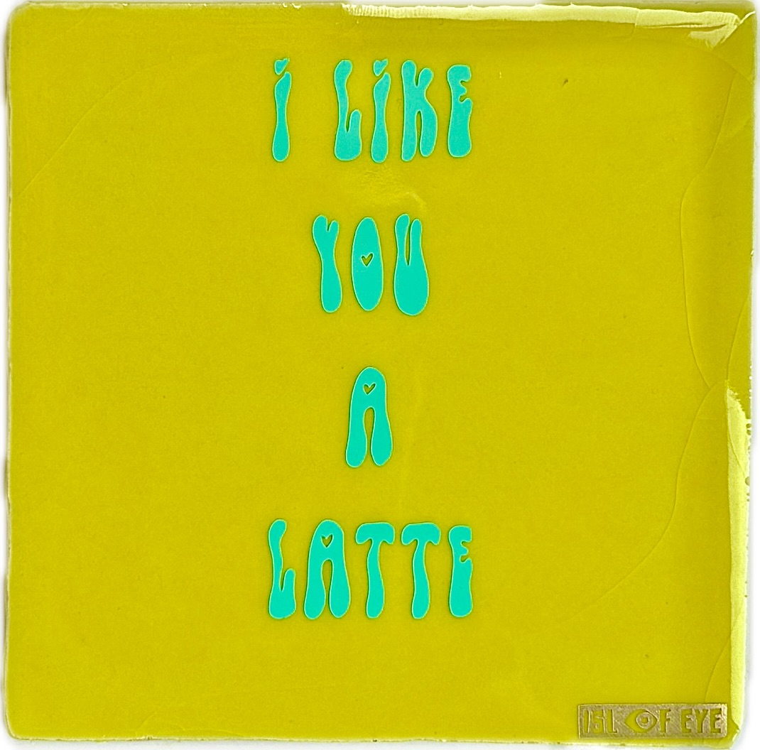 keramieken tegeltje met tekst Isl of Eye