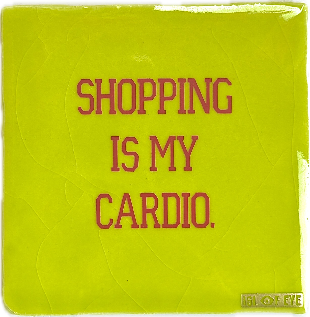 keramieken tegeltje met tekst Isl of Eye