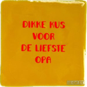 keramieken tegeltje met tekst Isl of Eye